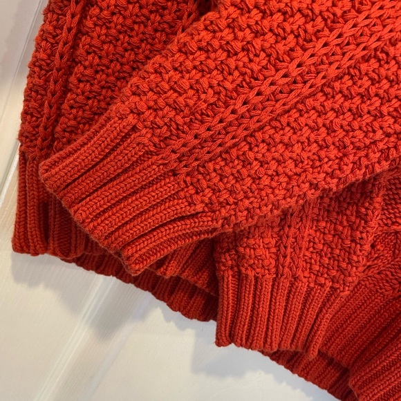 NWOT Serengeti Size L Rust Cotton Cable Knit Long Sleeve Crew Neck Sweater Ivy - Picture 2 of 11